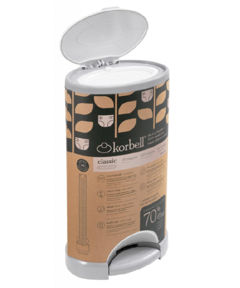 Korbell GRS Classic luktfri bleiebøtte med pedal, inkl. refill (20L)